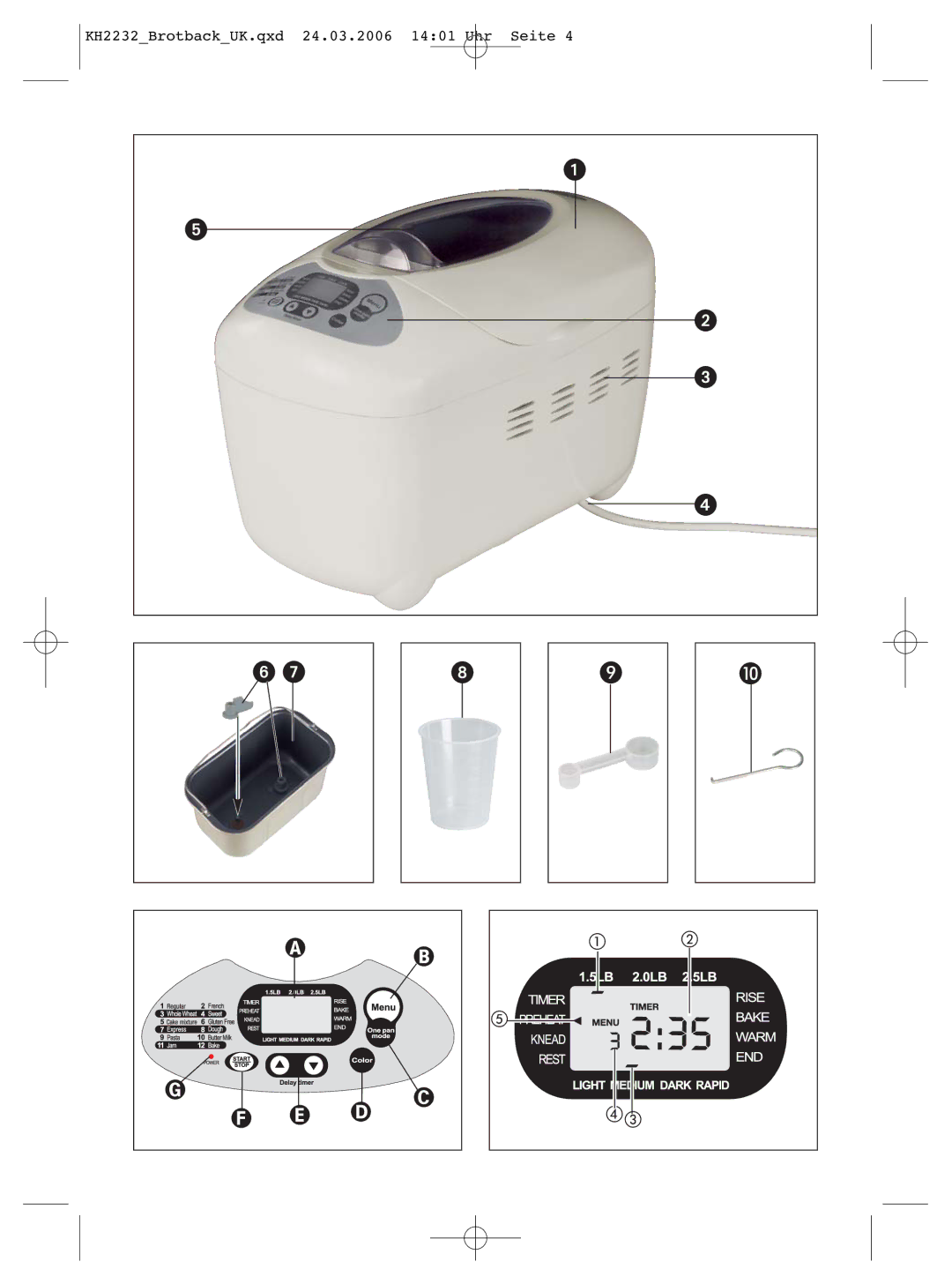 Kompernass KH 2232 manual KH2232BrotbackUK.qxd 24.03.2006 1401 Uhr Seite 