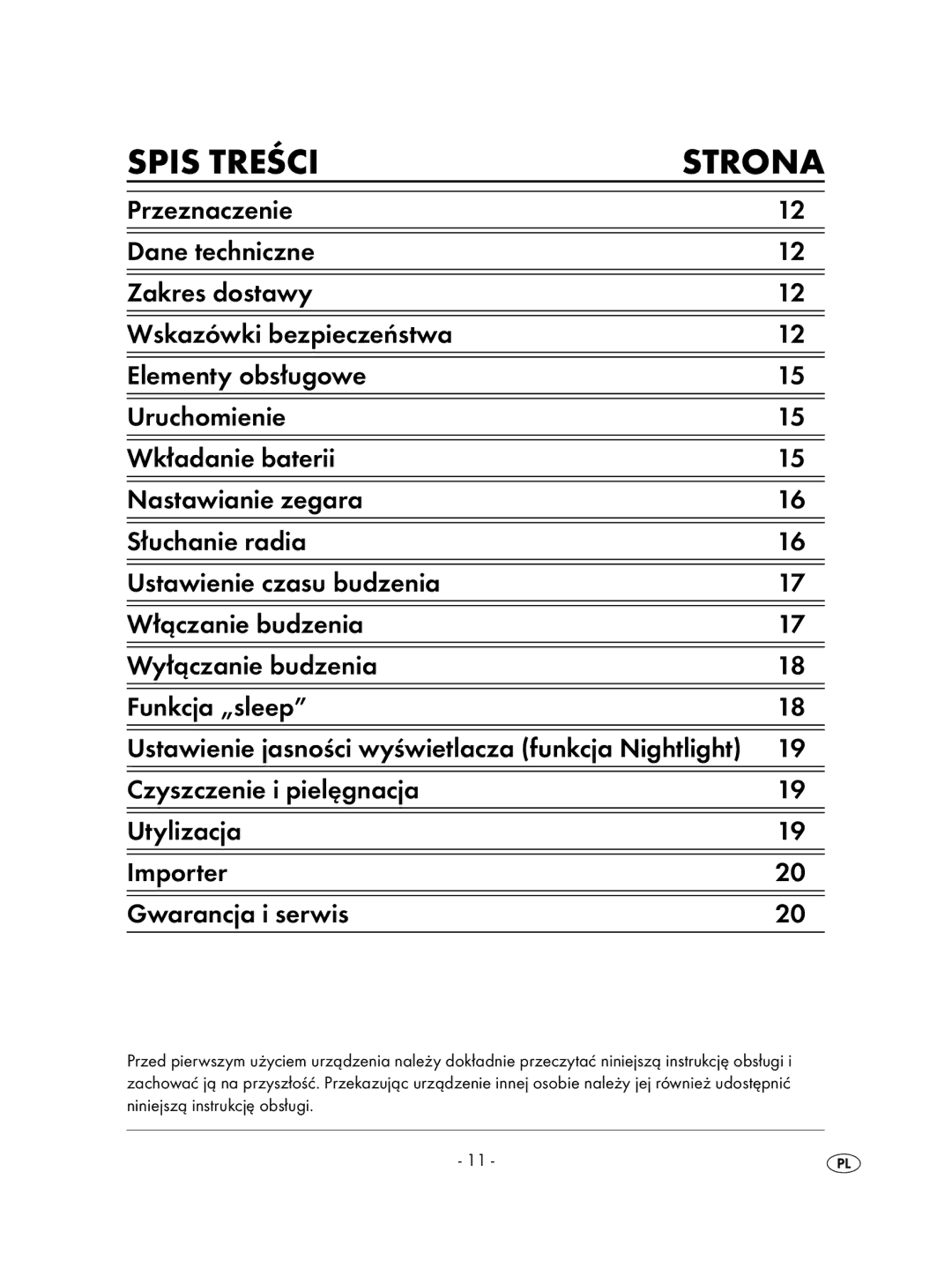 Kompernass KH 2236 operating instructions Spis Treści Strona 