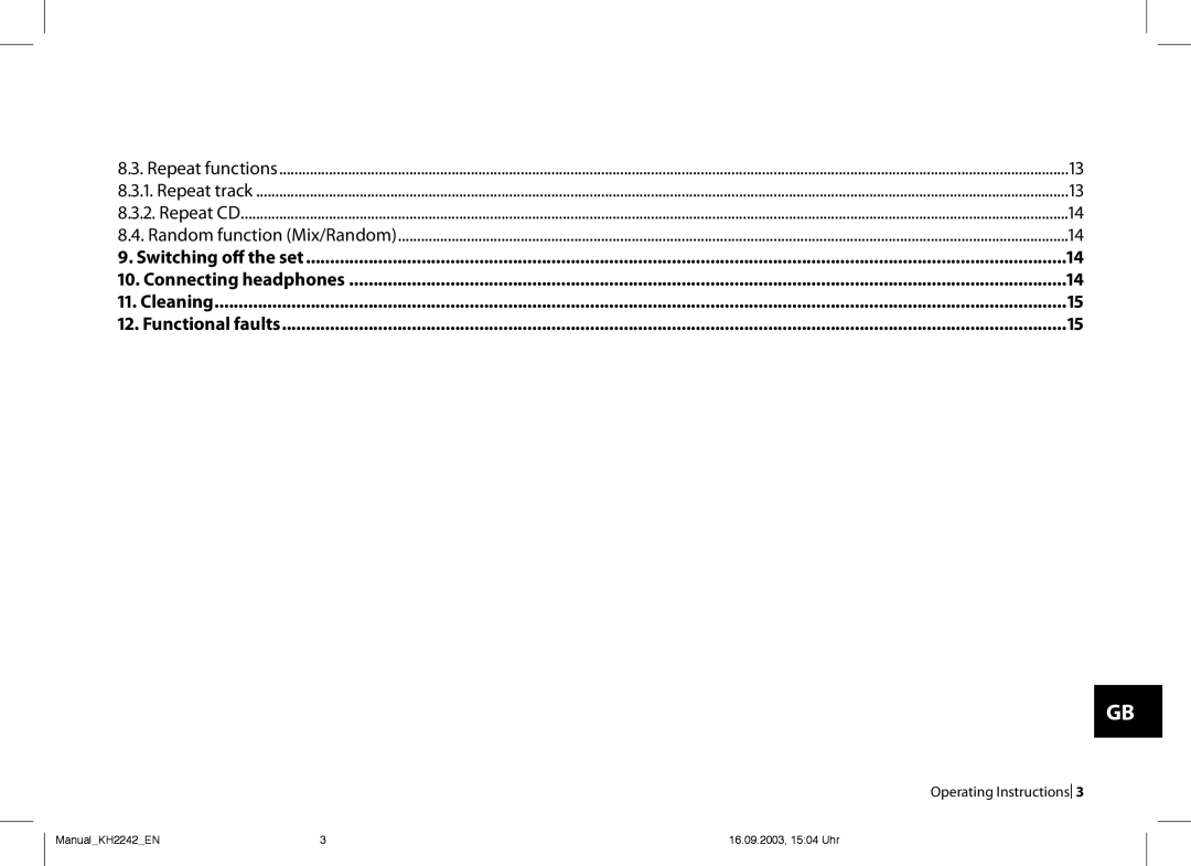 Kompernass KH 2242 operating instructions Operating Instructions  