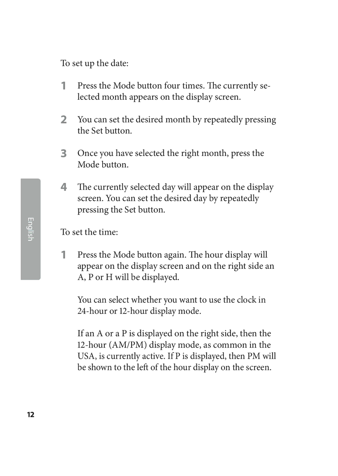 Kompernass KH 2245 manual To set up the date 