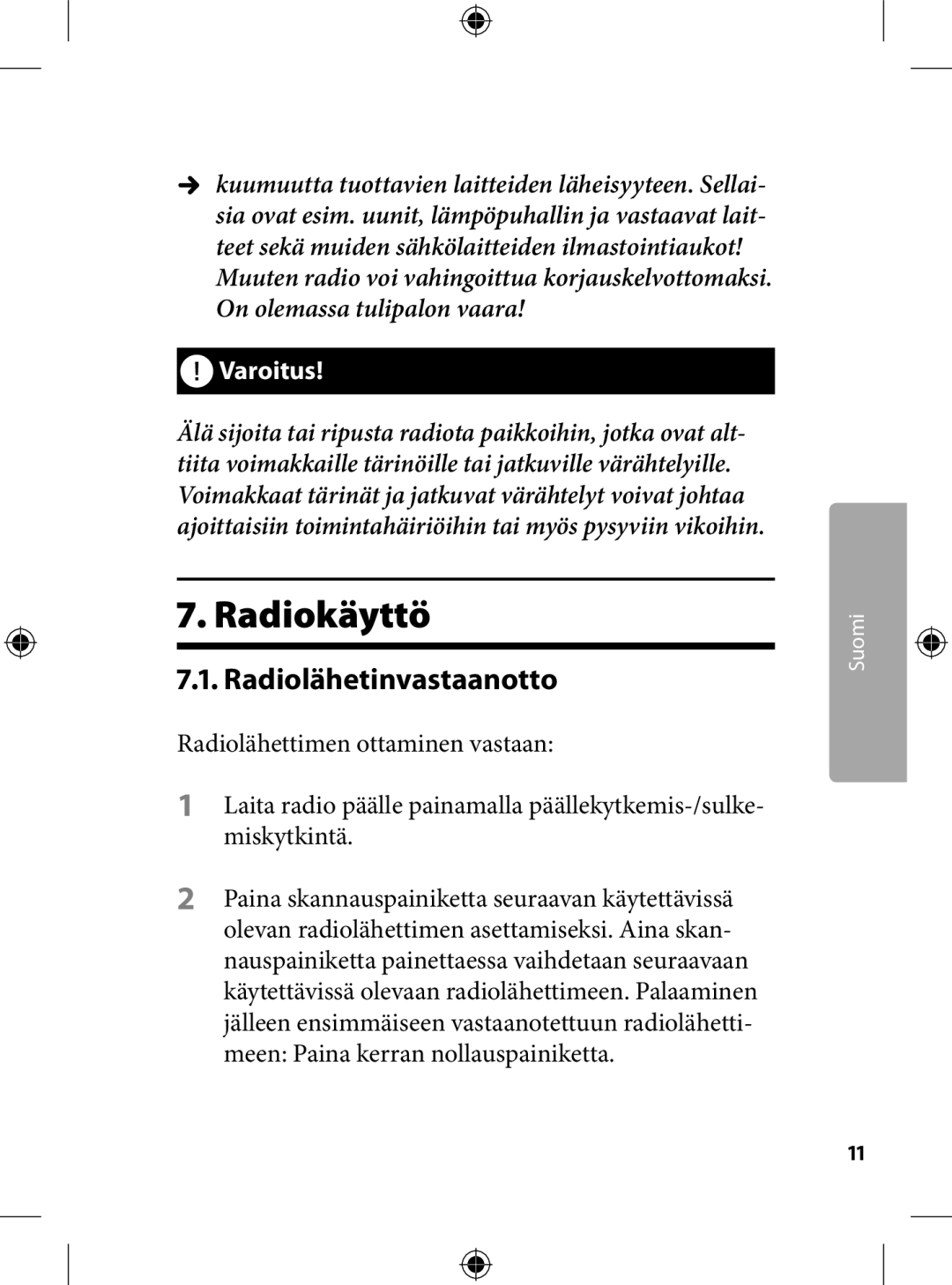 Kompernass KH 2246 manual . Radiokäyttö, .. Radiolähetinvastaanotto 