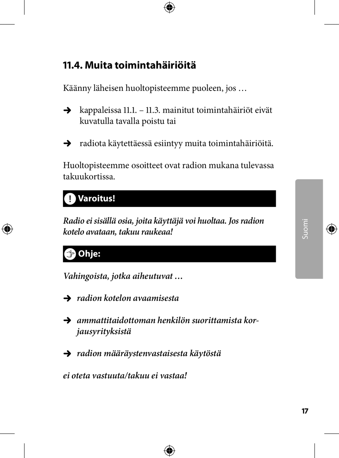 Kompernass KH 2246 manual .. Muita toimintahäiriöitä 