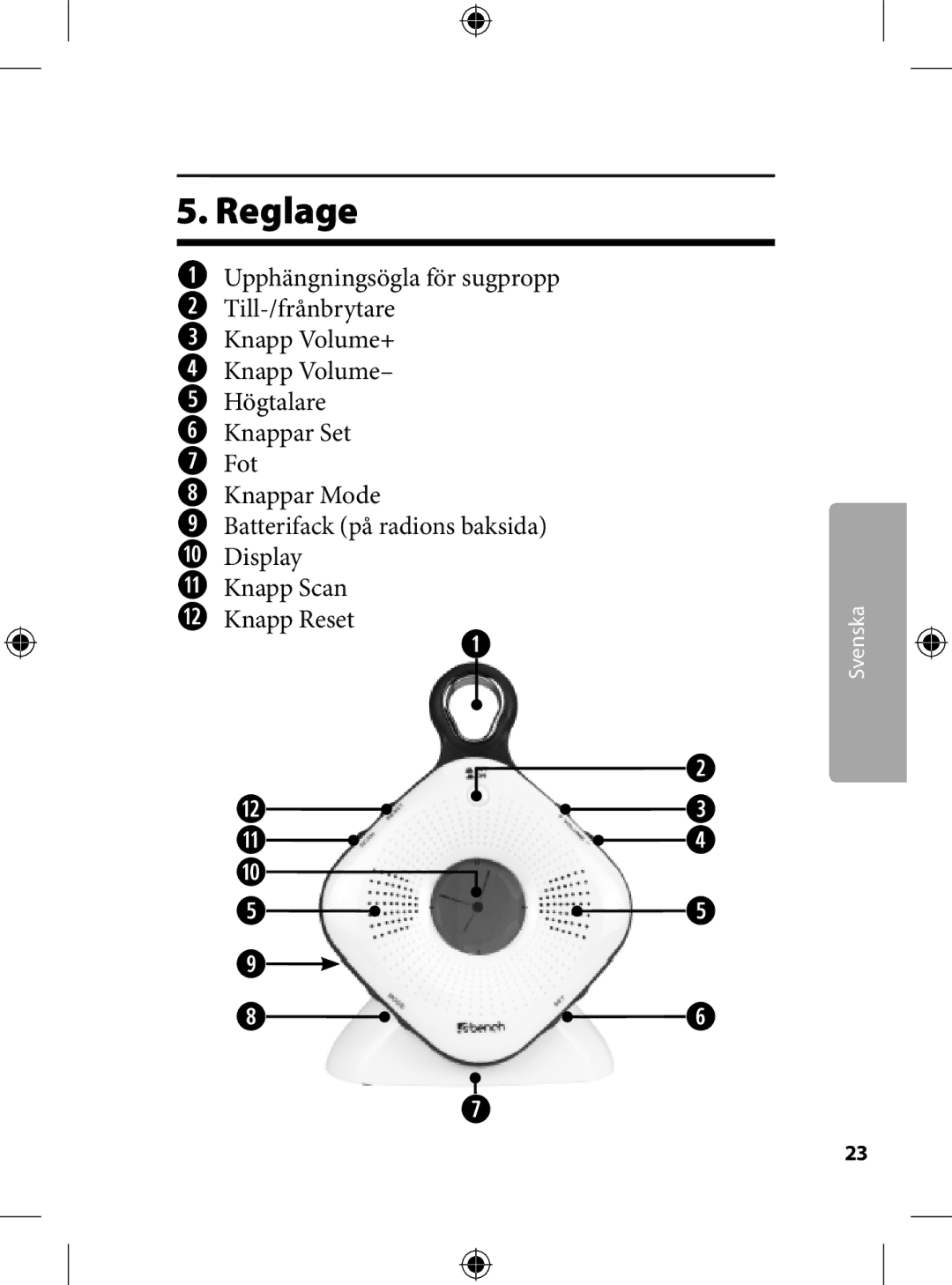 Kompernass KH 2246 manual . Reglage 