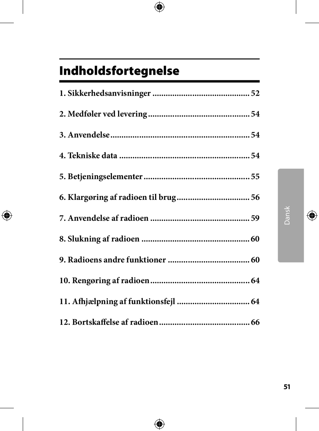 Kompernass KH 2246 manual Indholdsfortegnelse 