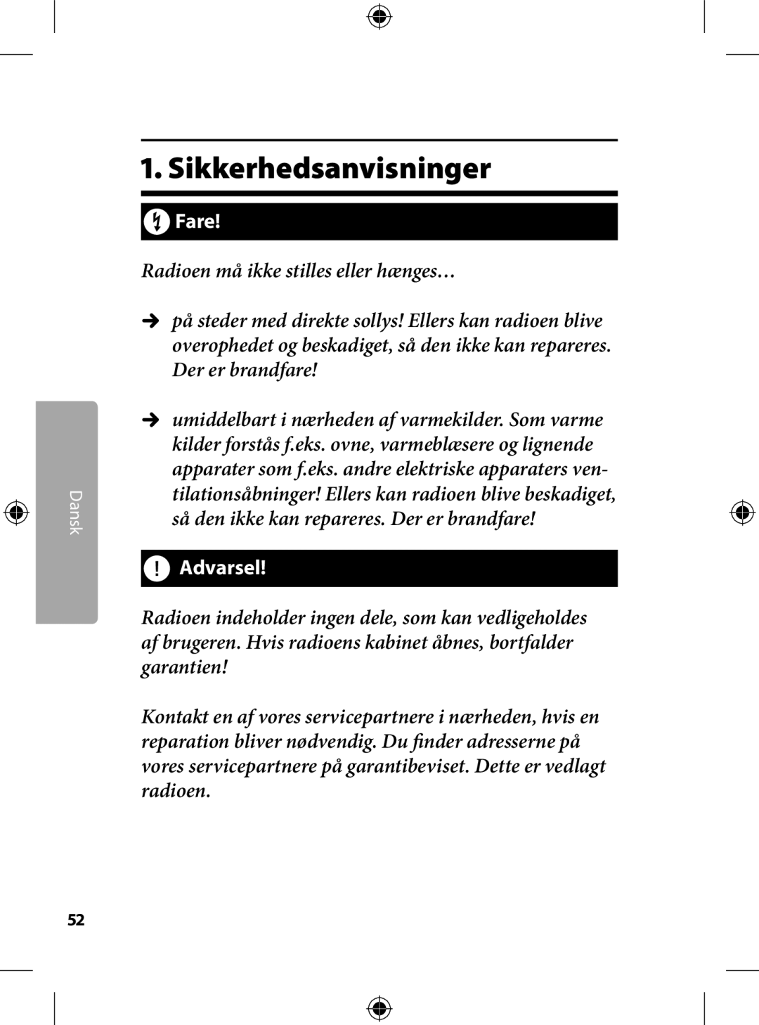 Kompernass KH 2246 manual . Sikkerhedsanvisninger 