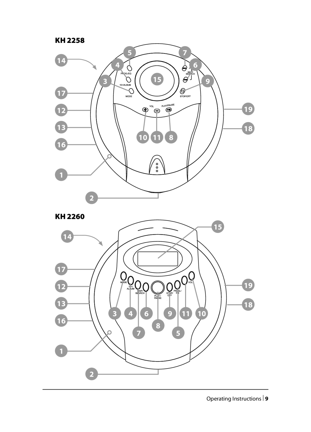 Kompernass KH 2259, KH 2258, KH 2260 operating instructions Operating Instructions  