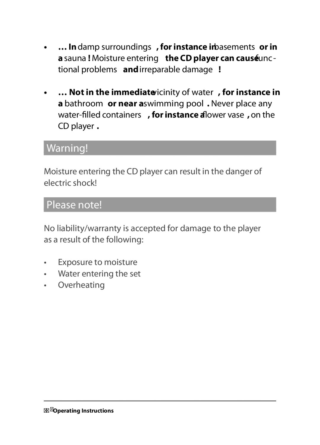 Kompernass KH 2259, KH 2258, KH 2260 operating instructions Please note 