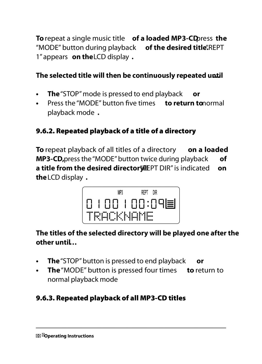 Kompernass KH 2258, KH 2260, KH 2259 operating instructions Selected title will then be continuously repeated until … 