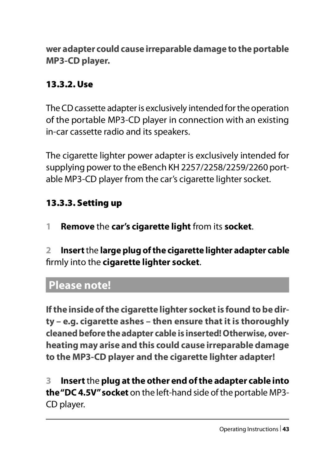 Kompernass KH 2258, KH 2260, KH 2259 operating instructions Use 