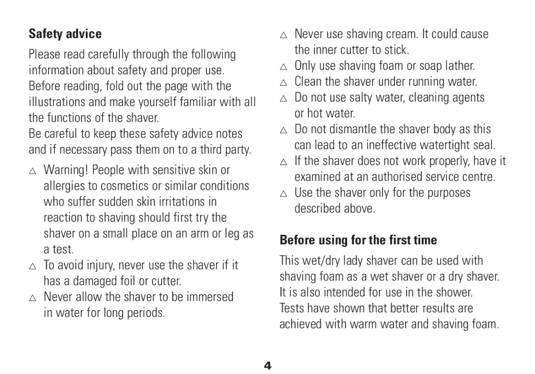 Kompernass KH 228 manual Safety advice, Before using for the first time 