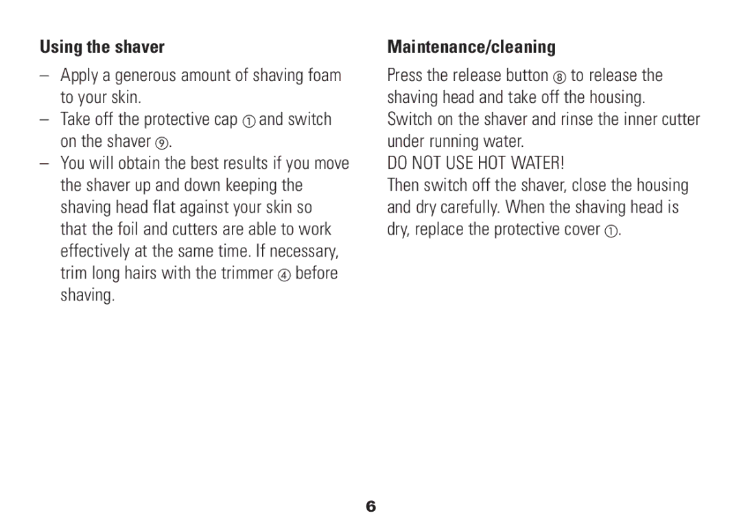 Kompernass KH 228 manual Using the shaver, Maintenance/cleaning 