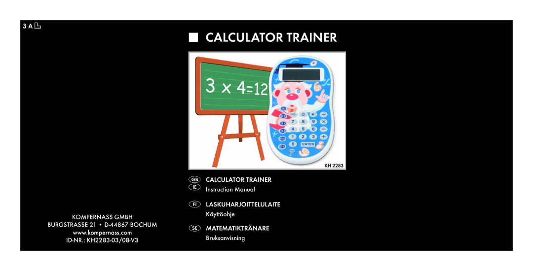 Kompernass KH 2283 instruction manual Calculator Trainer 