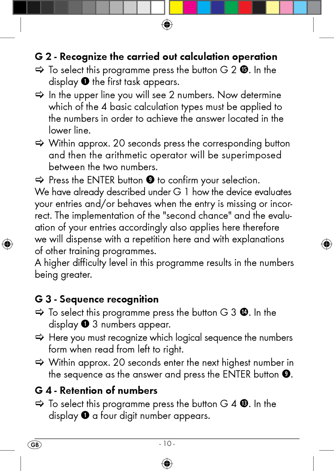 Kompernass KH 2283 instruction manual Press the Enter button o to confirm your selection 