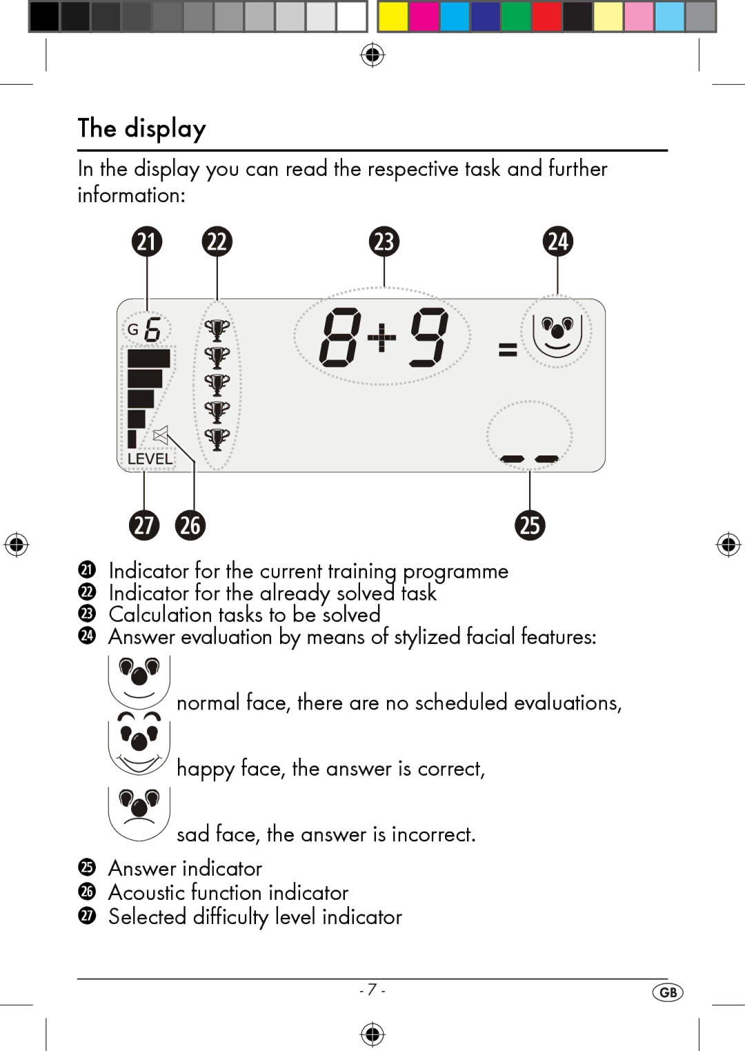 Kompernass KH 2283 instruction manual Display 