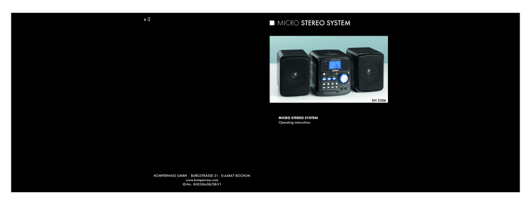 Kompernass KH 2306 operating instructions Micro Stereo System 