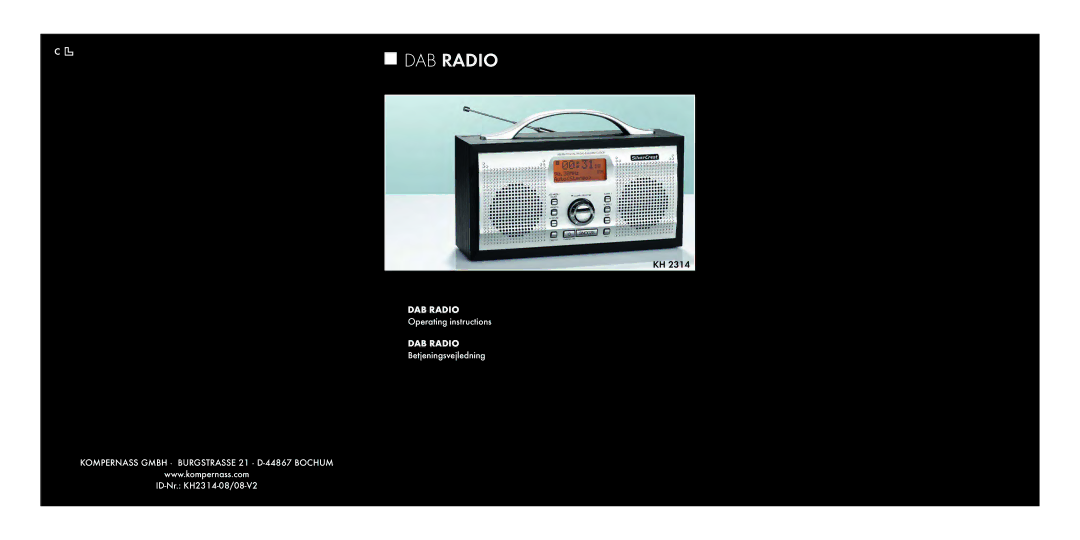 Kompernass KH 2314 manual DAB Radio 