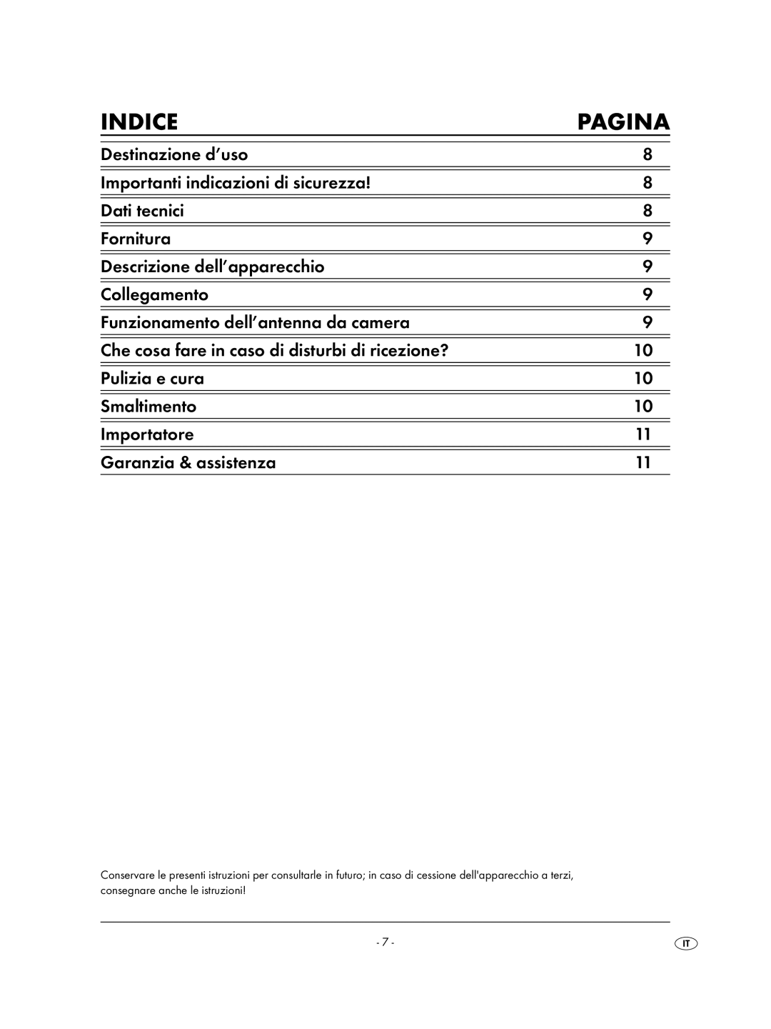 Kompernass KH 2329 manual Indice Pagina 