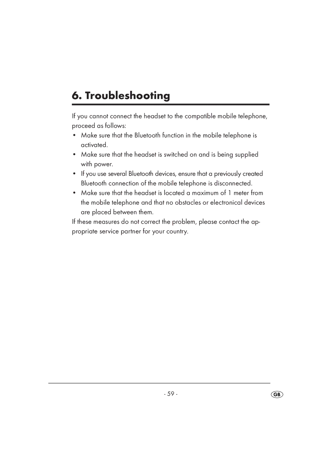 Kompernass KH 2356 manual Troubleshooting 