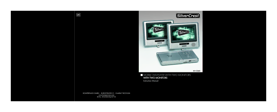 Kompernass KH 2360 instruction manual Mobile DVD-PLAYER with TWO Monitors 