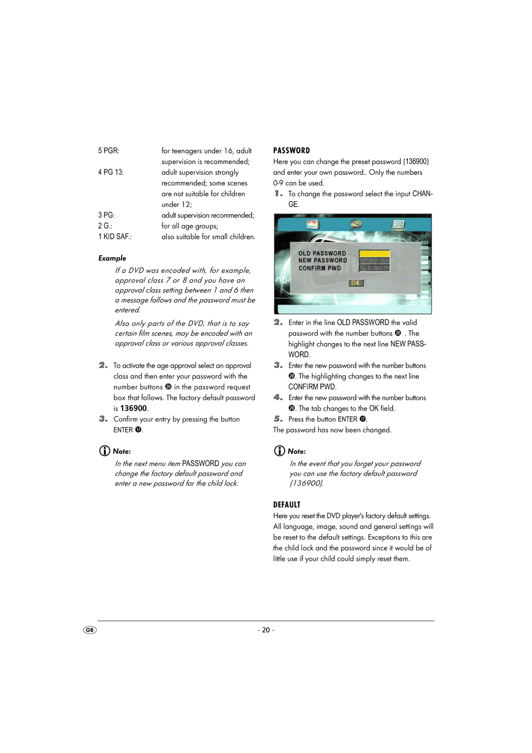 Kompernass KH 2360 instruction manual Kid Saf, Example, Confirm PWD 