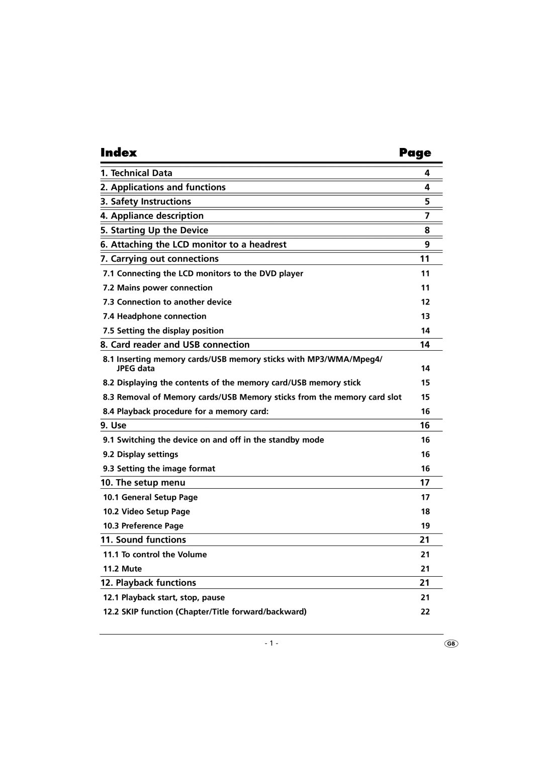 Kompernass KH 2360 instruction manual Index 