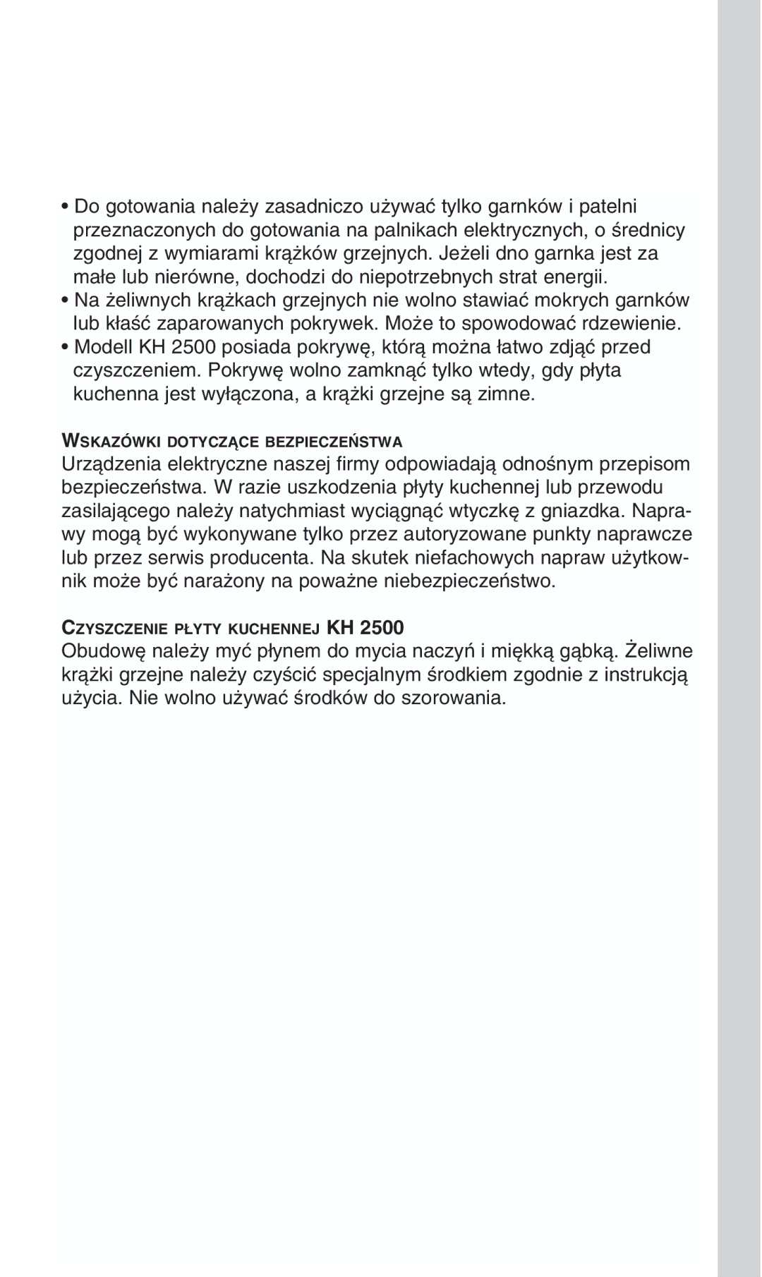 Kompernass KH 2500 manual Wskazówki Dotyczñce BEZPIECZE¡STWA 