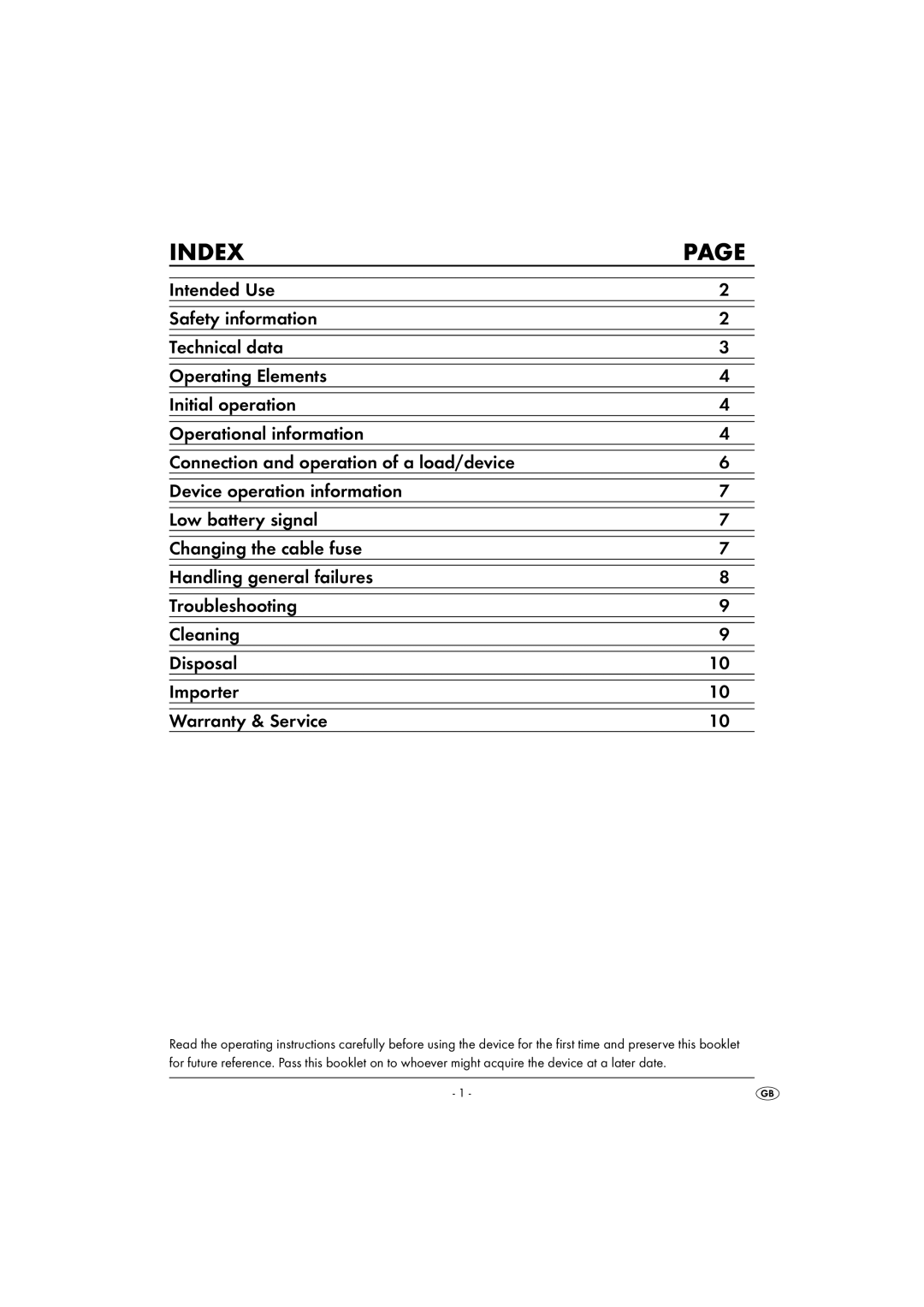 Kompernass KH 3900 manual Index 