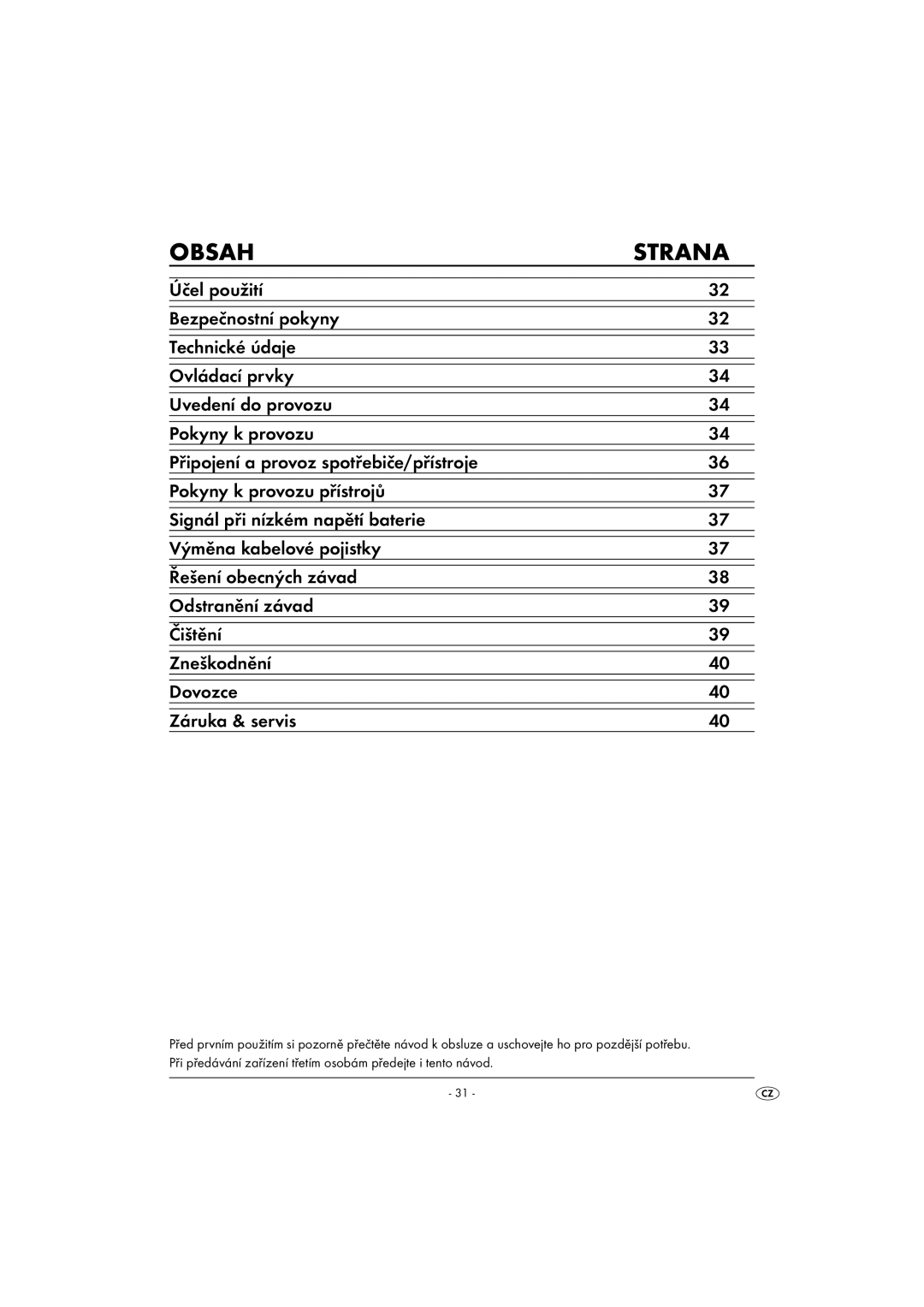 Kompernass KH 3900 manual Obsah Strana 