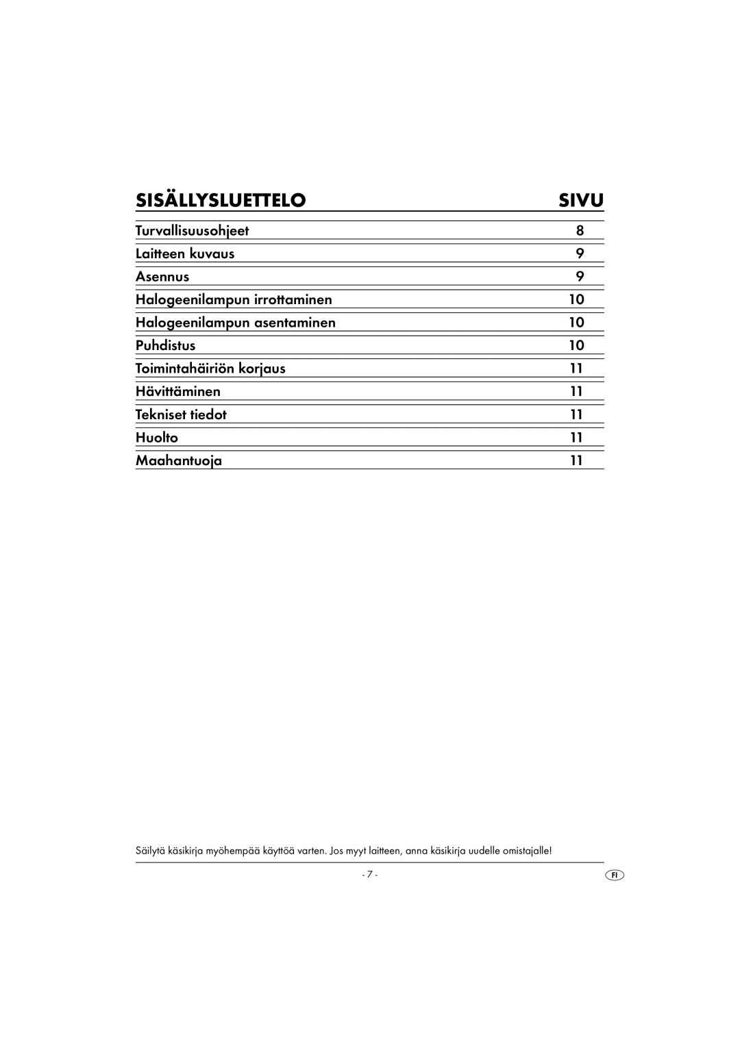 Kompernass KH 4077 manual Sisällysluettelo Sivu 