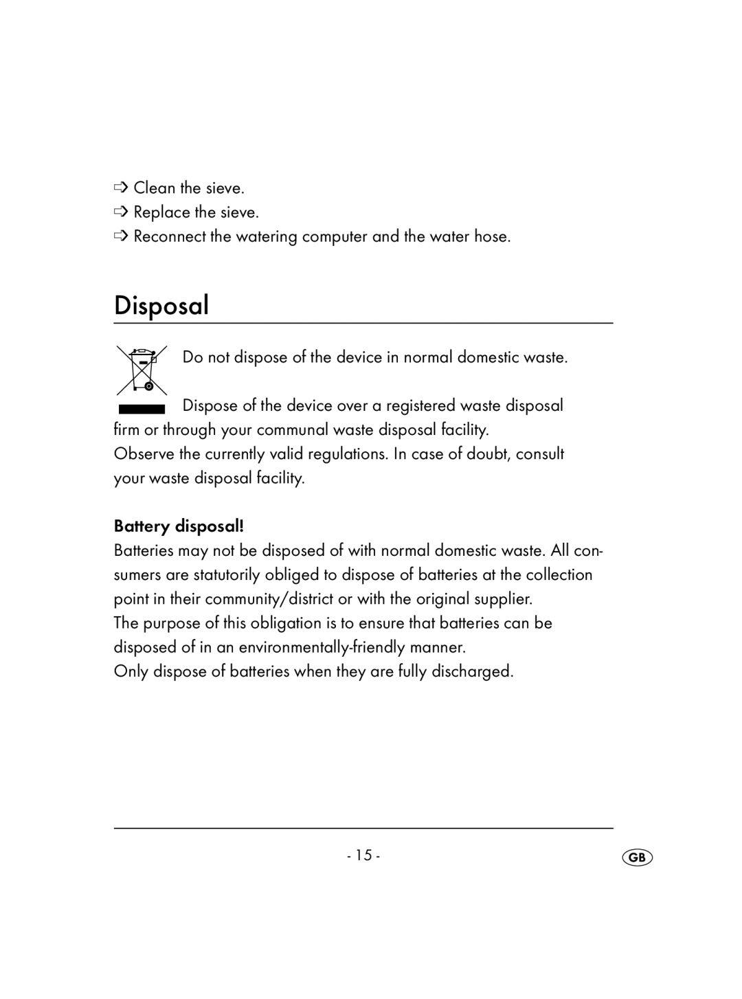 Kompernass KH 4083 manual Disposal, Do not dispose of the device in normal domestic waste 