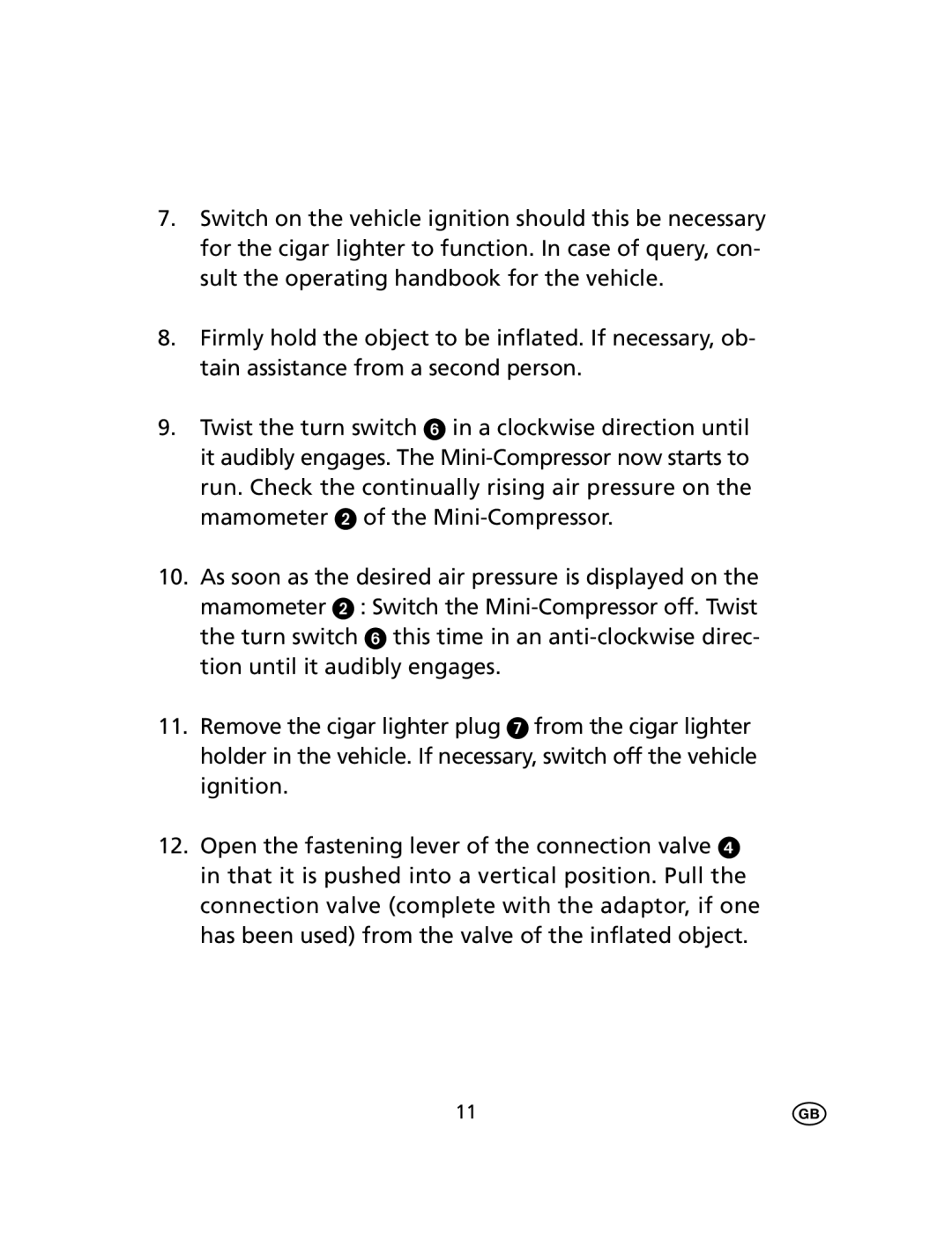 Kompernass KH 4106 manual As soon as the desired air pressure is displayed on 