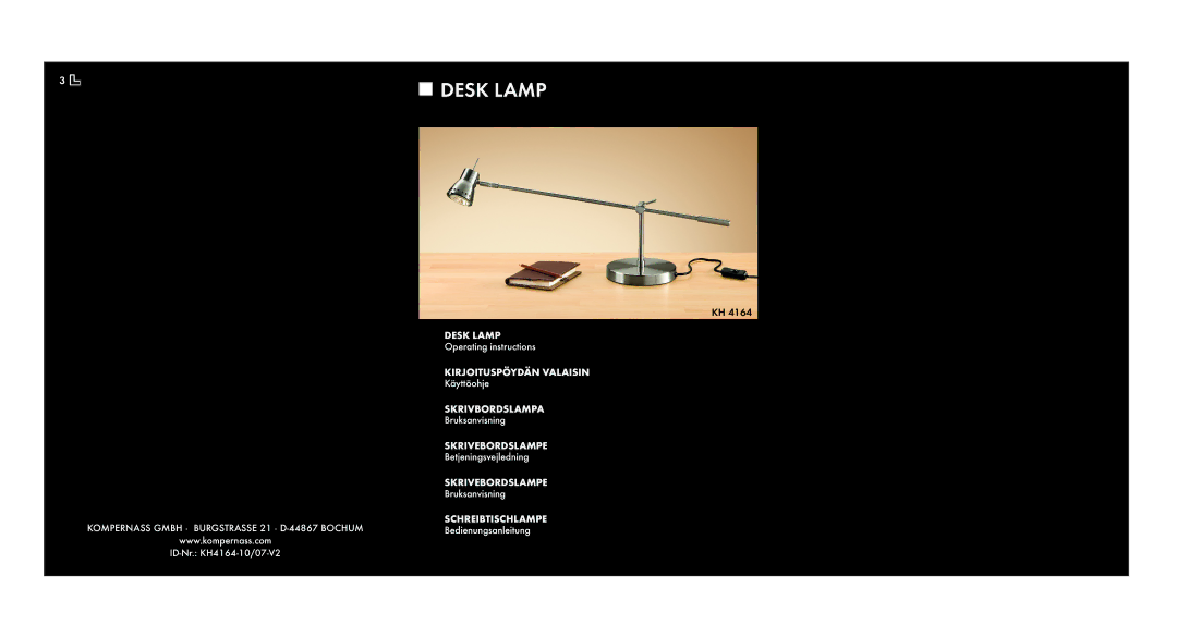 Kompernass KH 4164 operating instructions Desk Lamp 