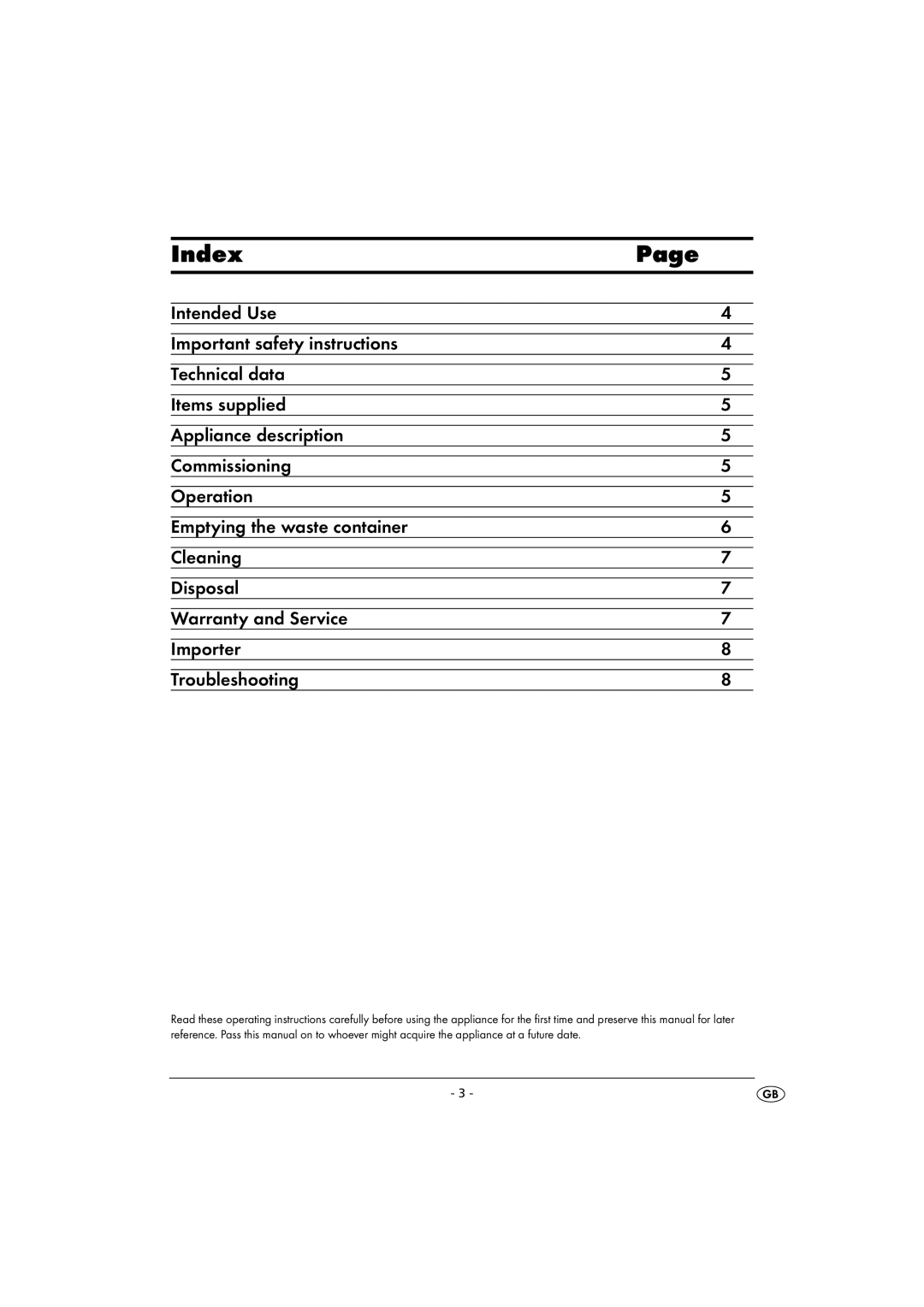 Kompernass KH 4405 manual Index 