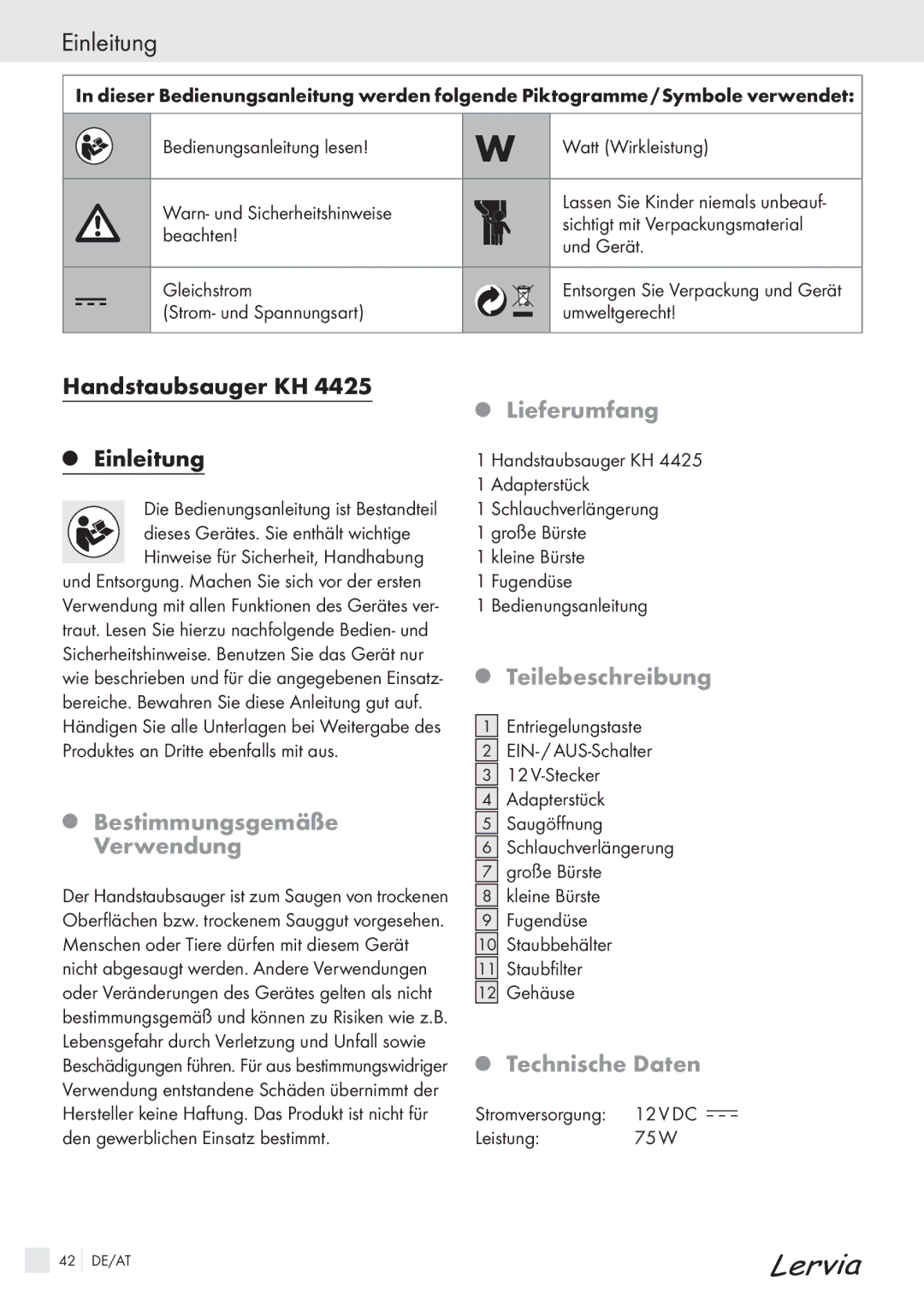 Kompernass KH 4425 manual Einleitung 