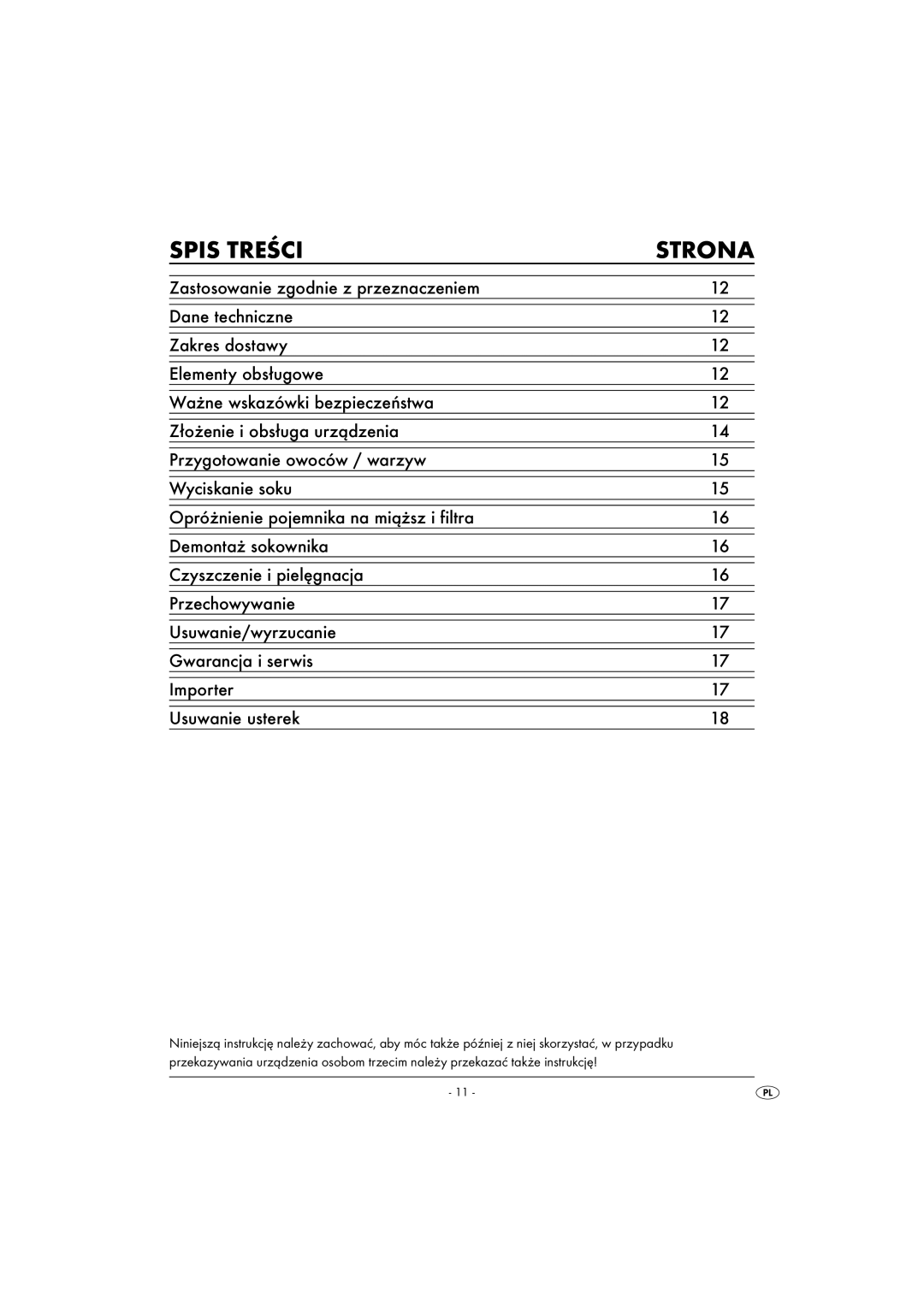 Kompernass KH 451 manual Spis Treści Strona 