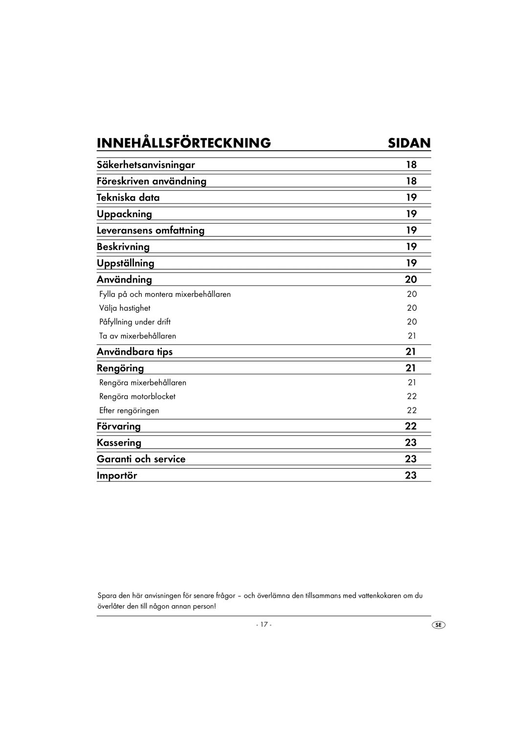 Kompernass KH 527 manual Användbara tips Rengöring, Förvaring Kassering Garanti och service Importör 