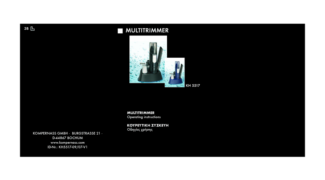 Kompernass KH 5517 operating instructions Multitrimmer 