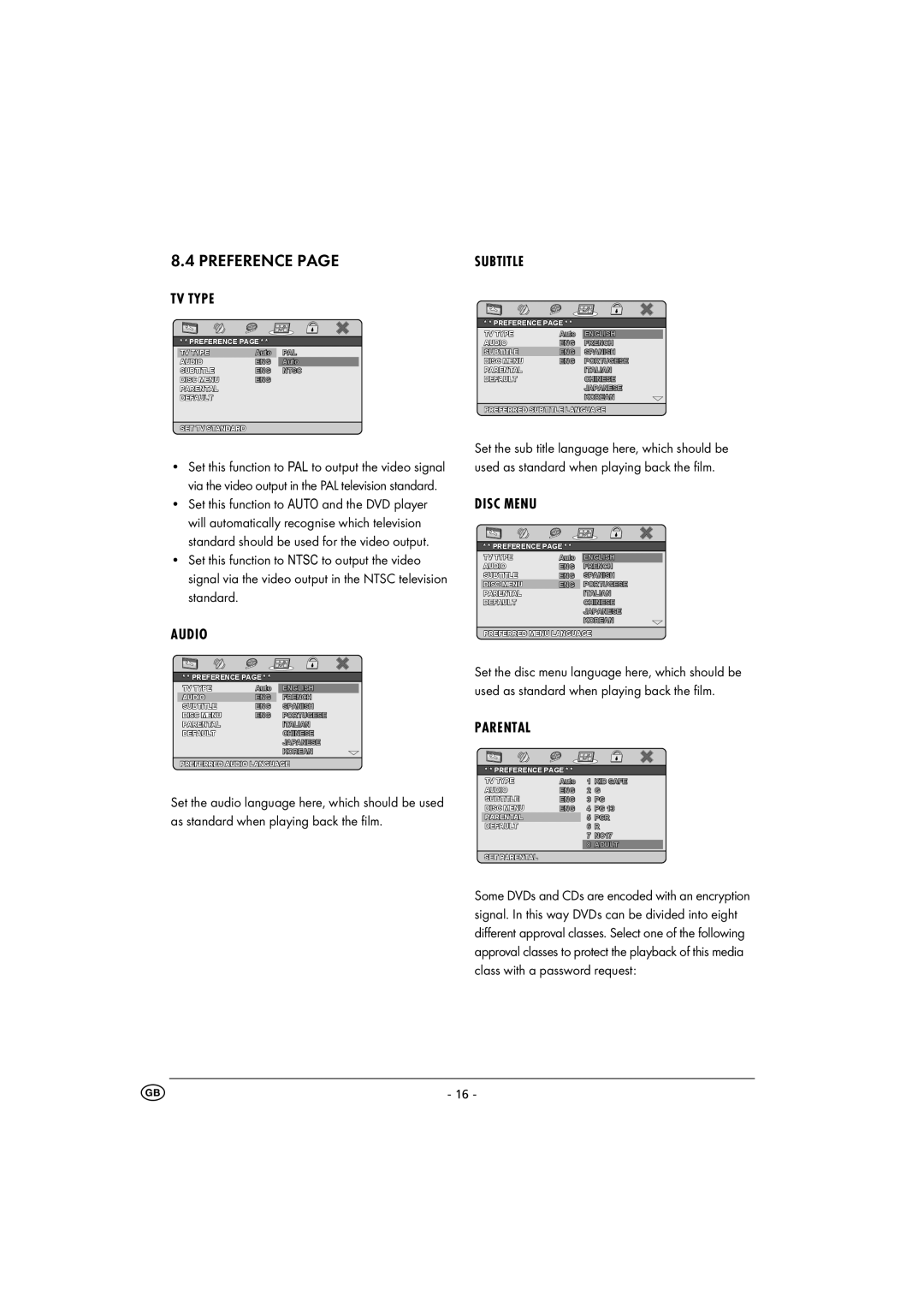 Kompernass KH 6500 instruction manual Preference 