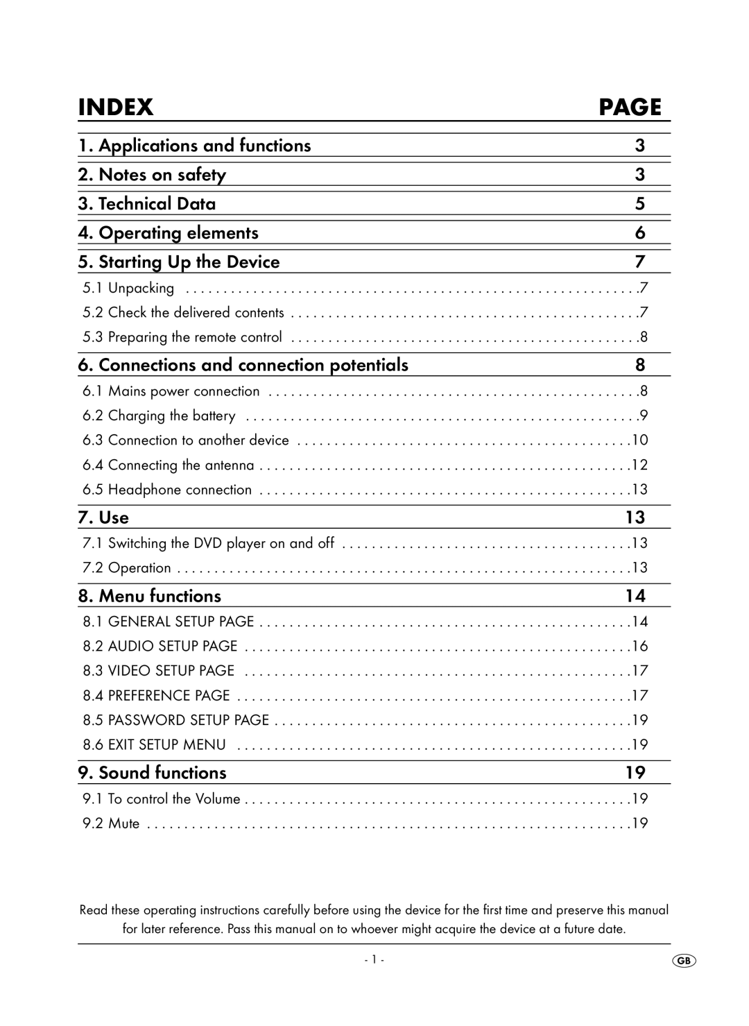 Kompernass KH 6504 operating instructions Index 