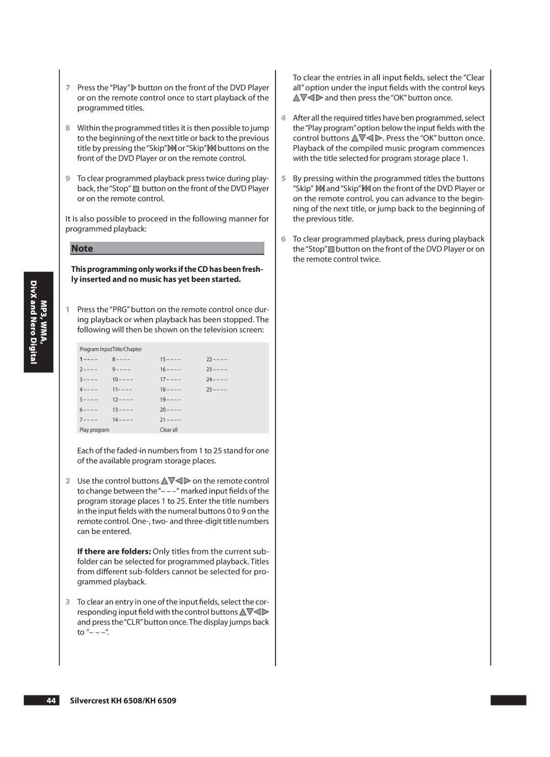 Kompernass KH 6509 operating instructions  Silvercrest KH 6508/KH 