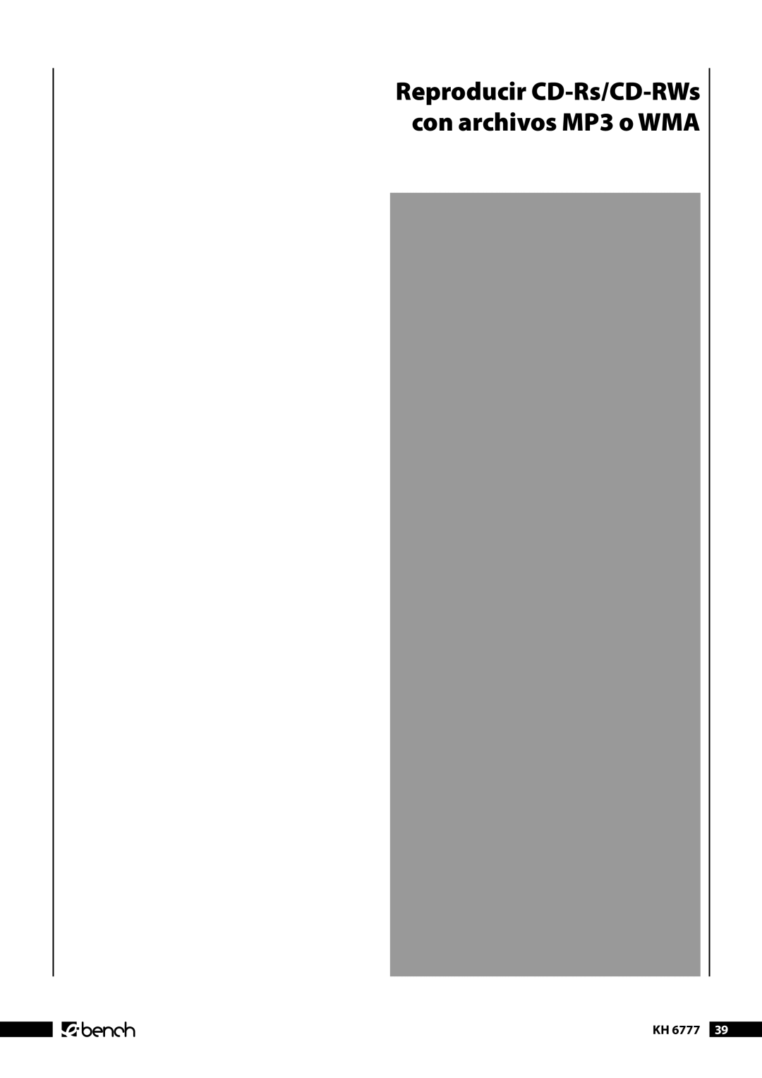 Kompernass KH 6777 manual Reproducir CD-Rs/CD-RWs con archivos MP3 o WMA 