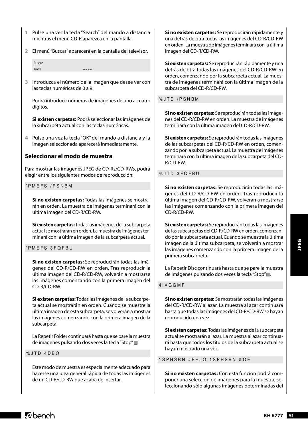 Kompernass KH 6777 manual Seleccionar el modo de muestra, El menú Buscar aparecerá en la pantalla del televisor 