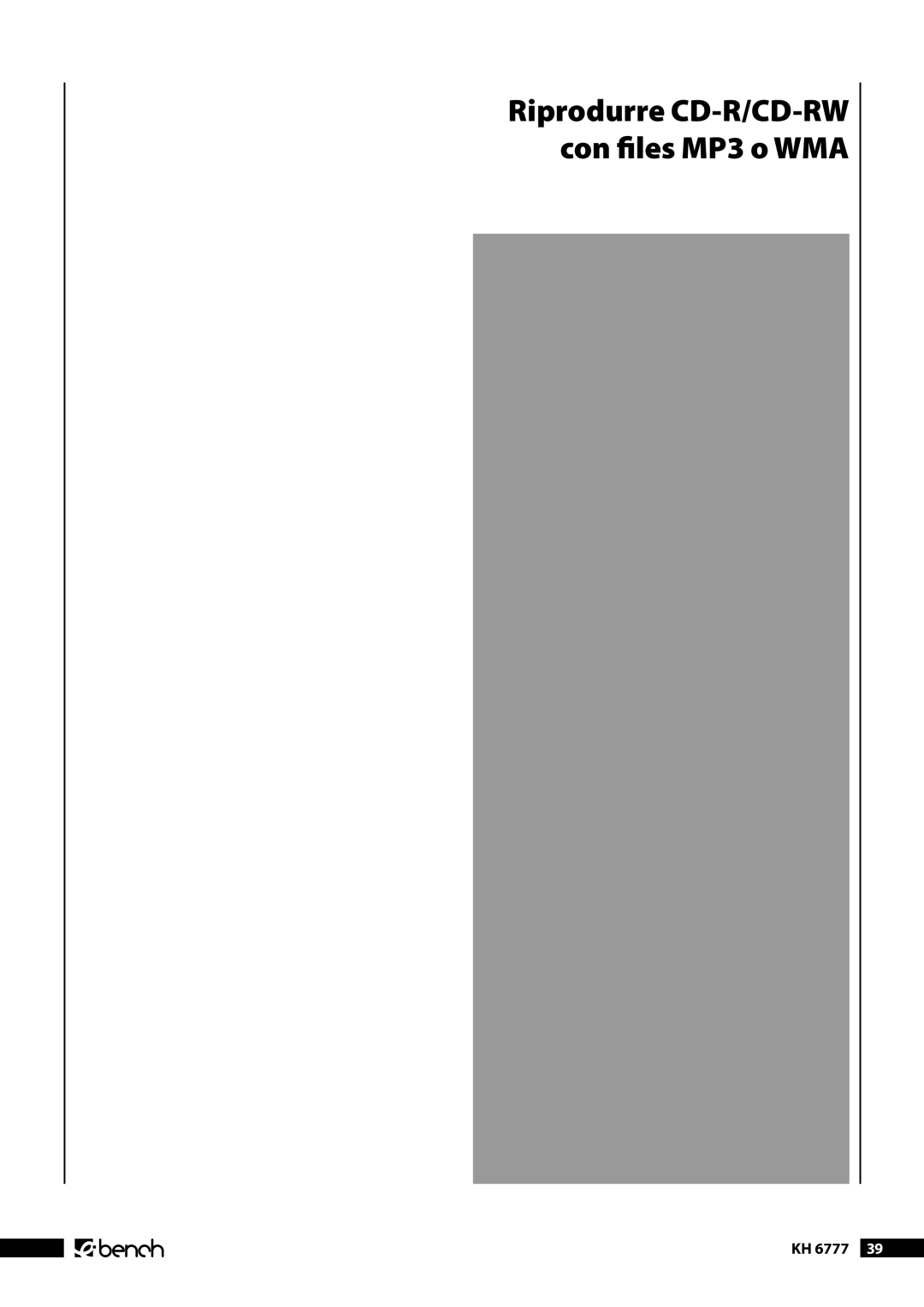 Kompernass KH 6777 manual Riprodurre CD-R/CD-RW con files MP3 o WMA 