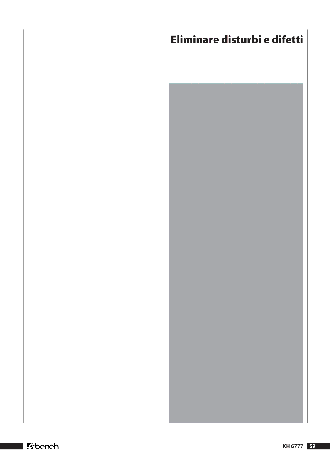 Kompernass KH 6777 manual Eliminare disturbi e difetti 