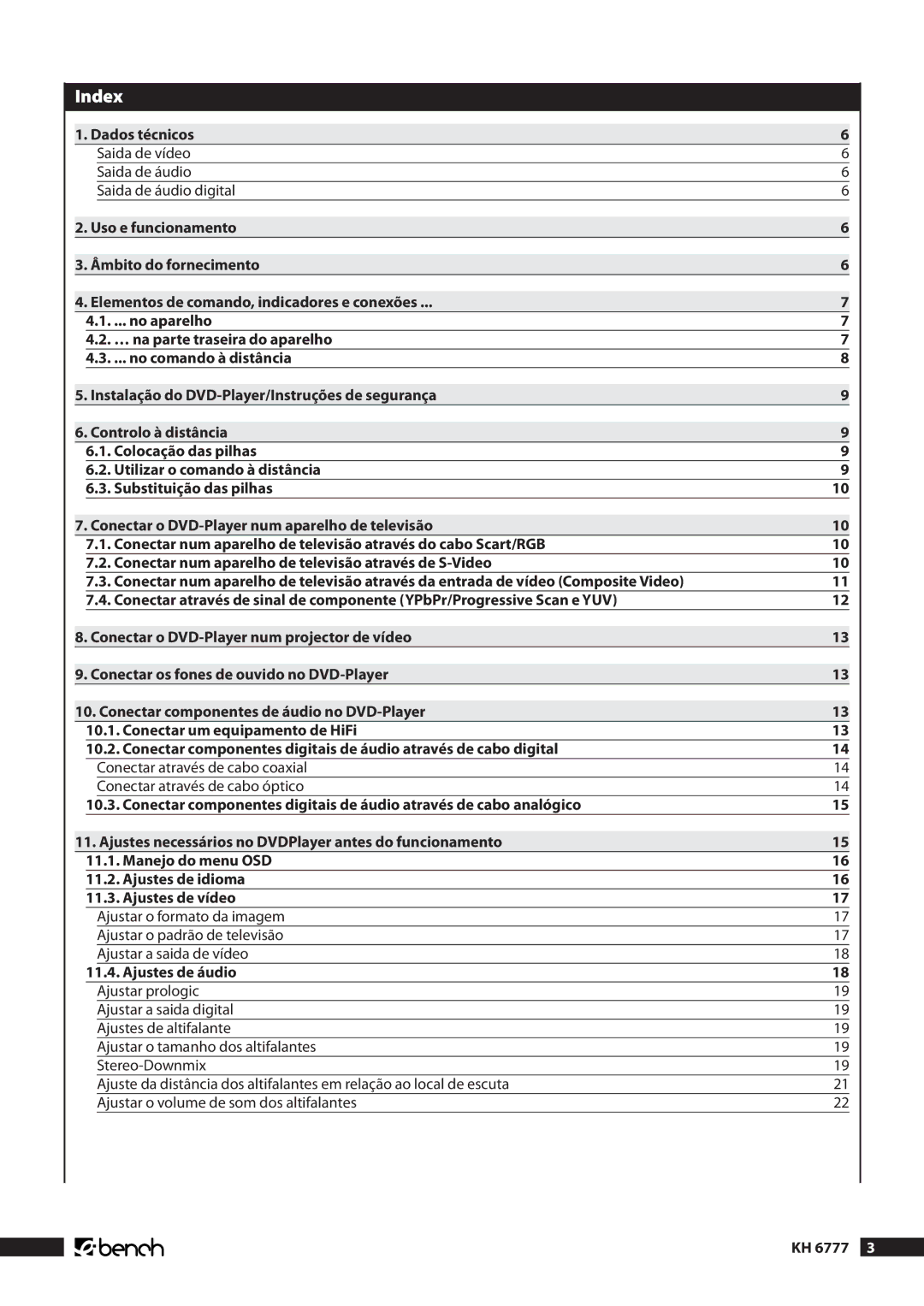 Kompernass KH 6777 manual Index 