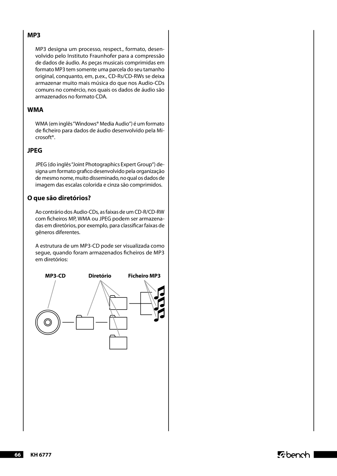 Kompernass KH 6777 manual Que são diretórios?, Diretório 