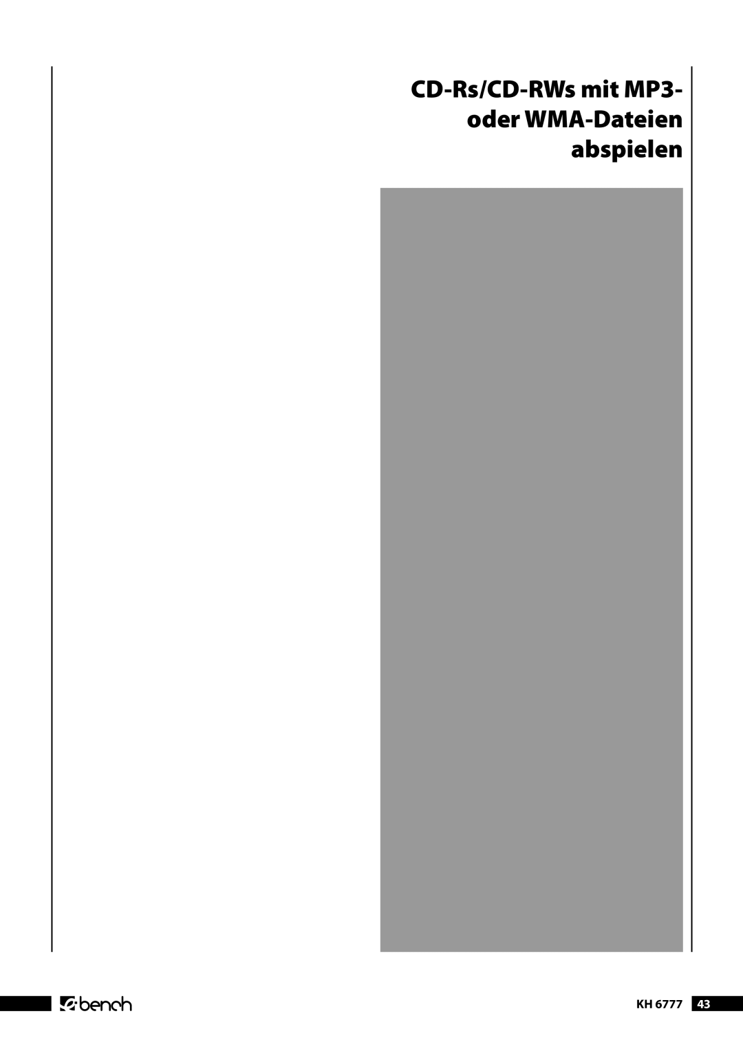 Kompernass manual CD-Rs/CD-RWs mit MP3- oder WMA-Dateien abspielen, KH 6777  