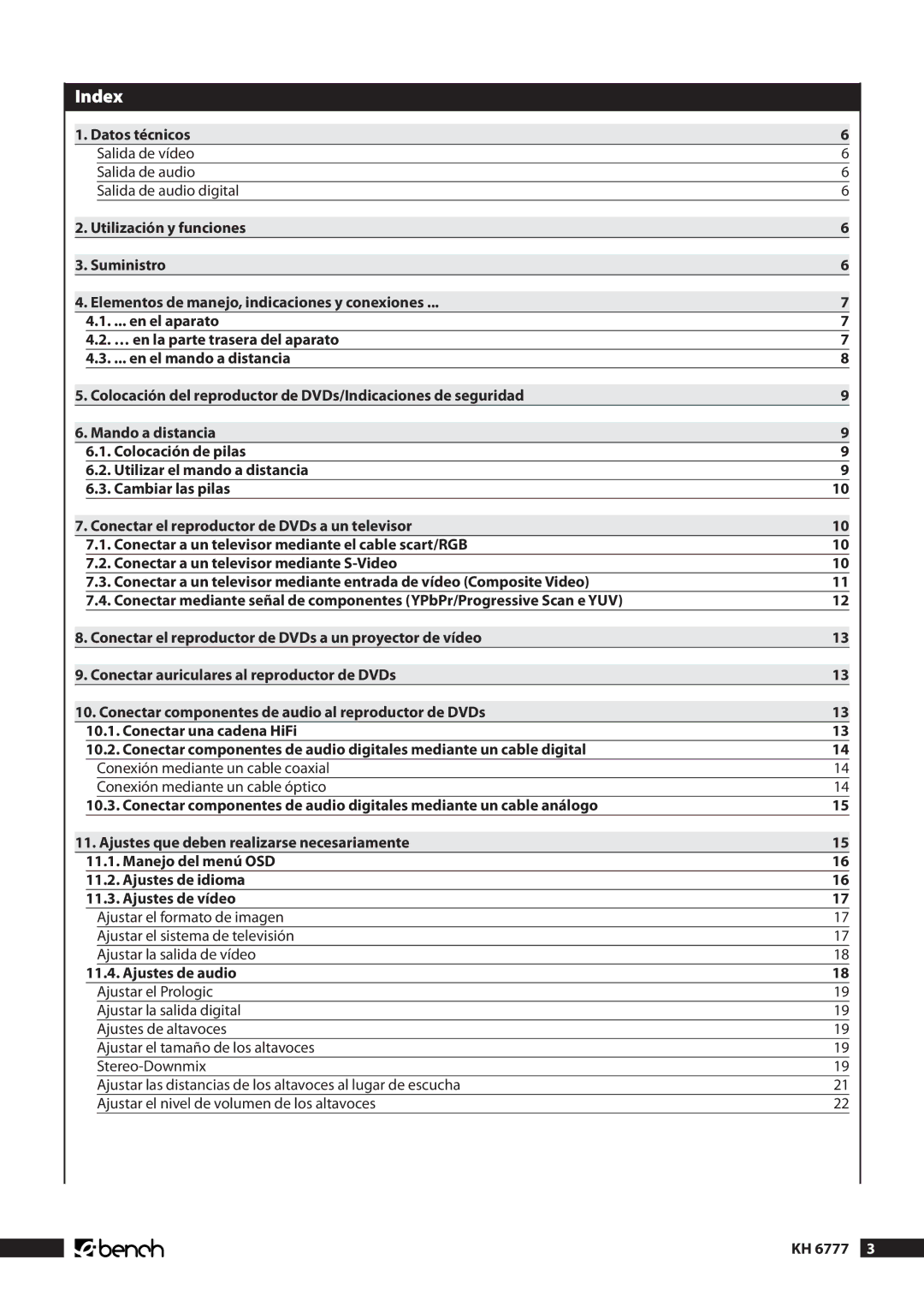 Kompernass KH 6777 manual Index 