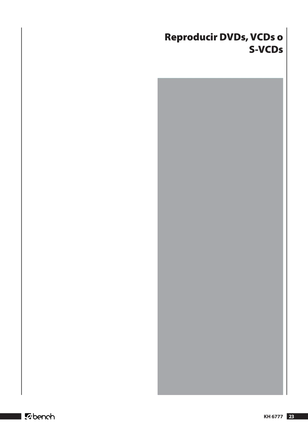 Kompernass KH 6777 manual Reproducir DVDs, VCDs o S-VCDs 