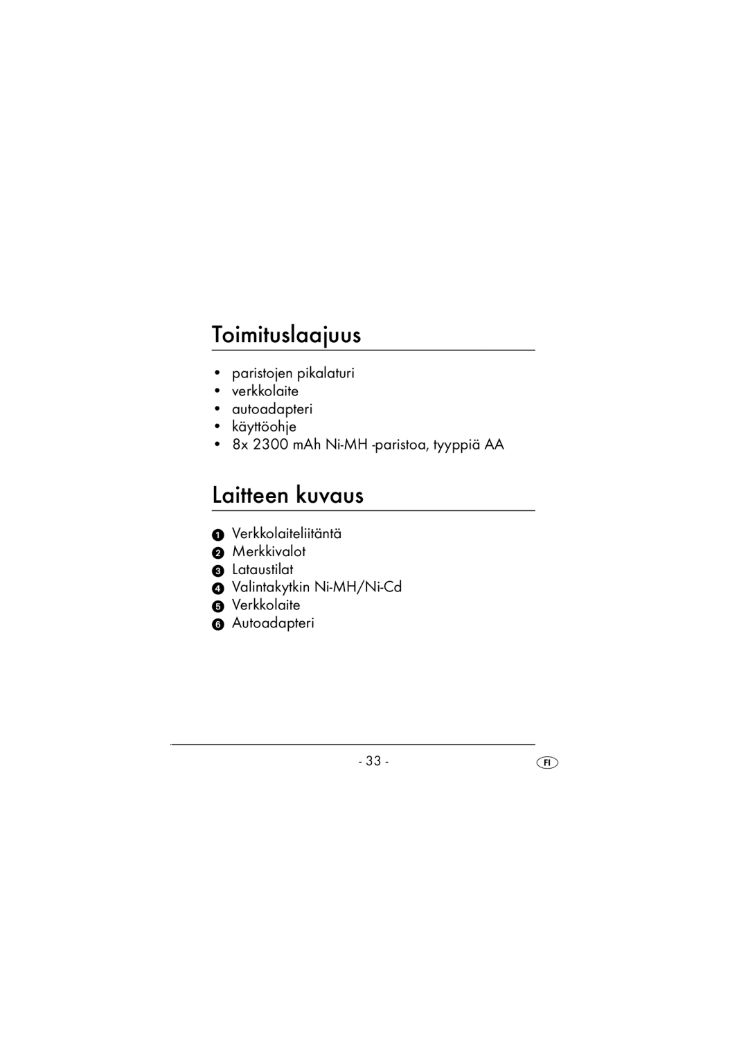 Kompernass KH 971 operating instructions Toimituslaajuus, Laitteen kuvaus 